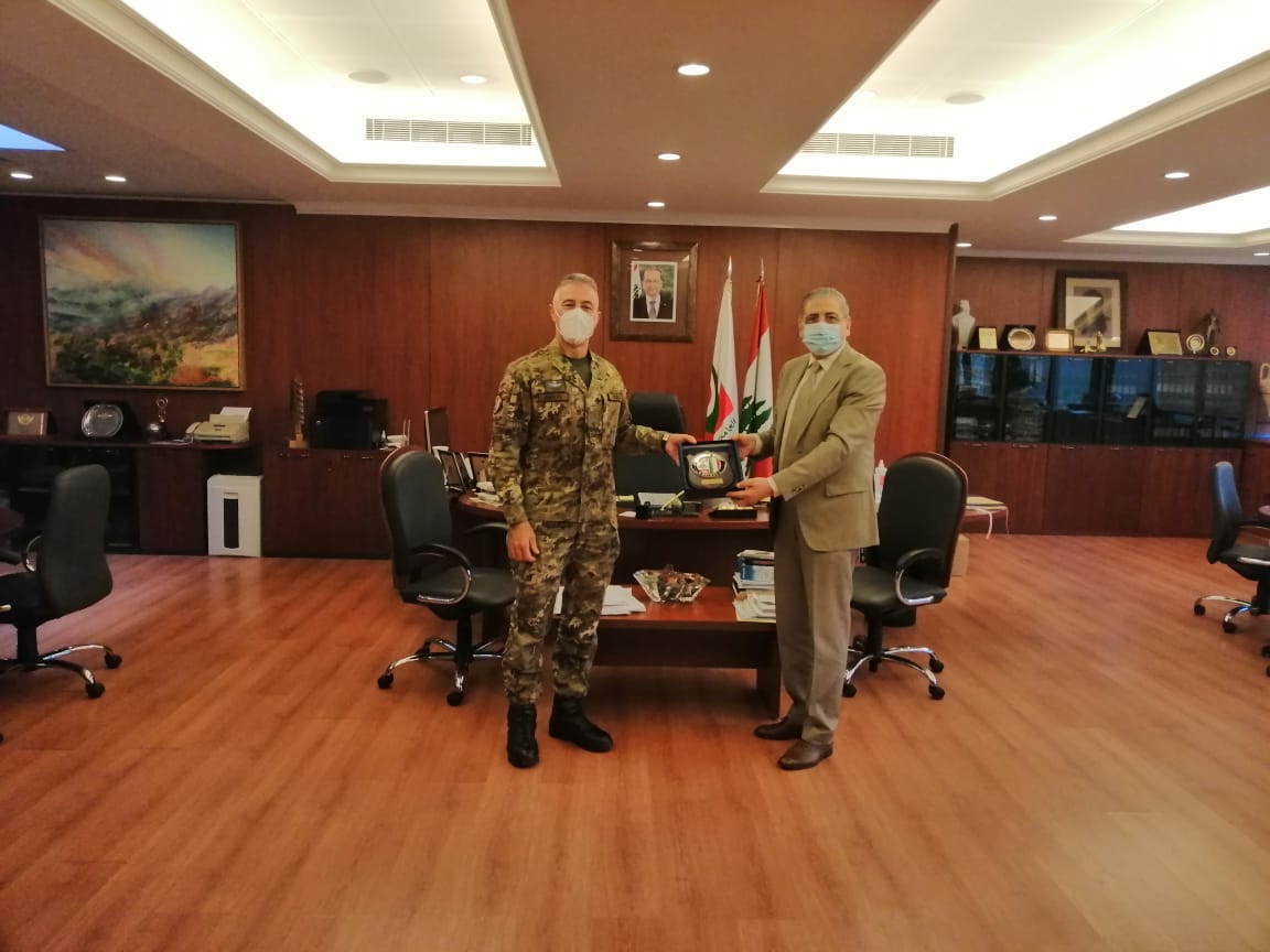President Ayoub meets General DI BLASI, Director of the Italian Field Hospital in the Rafik Hariri University Compound