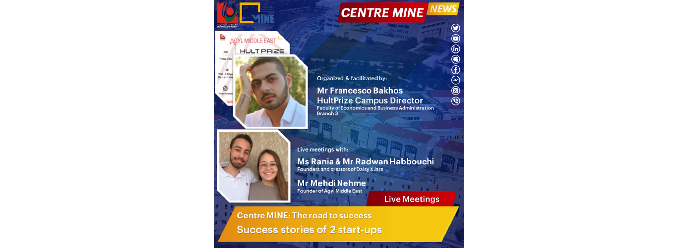 Student Francesco Bakhos from the Faculty of Economics & Business Administration presents an explanation on “Hult Prize”