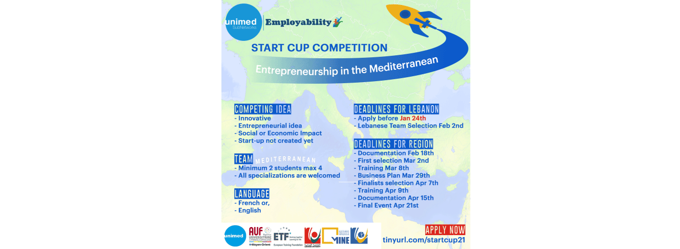 Call for applications for the Start-Cup Competition 2021 ending 24 January 2021