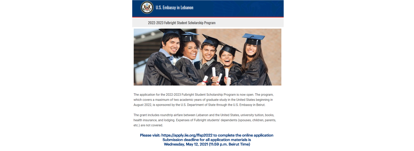 Centre MINE invites you to apply to the Fulbright Scholarship Program 2022-2023 ending 12 May 2021