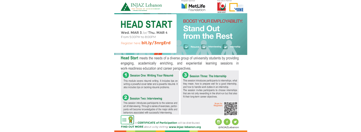 Centre MINE invites you to participate in the “Headstart” program on how to write a resume and cover letter to succeed in job interviews on 3-4 March 2021