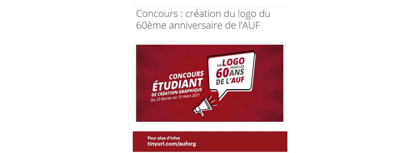 Centre MINE invites you to participate in the “creation of the AUF logo for its 60th anniversary” ending 15 March 2021