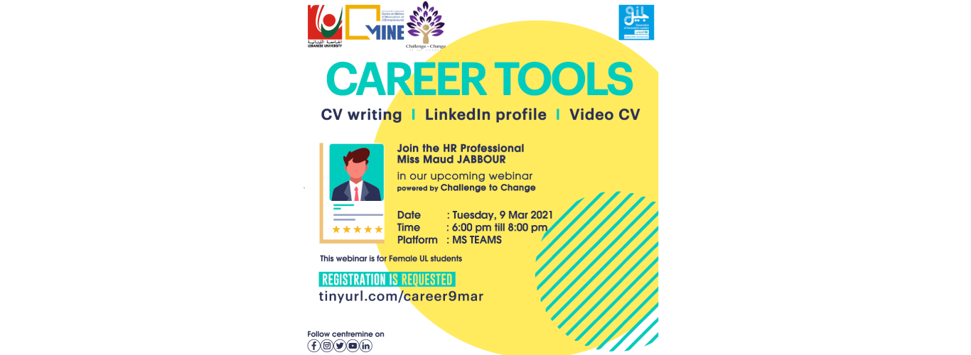 Centre MINE & GIL North invite you to the online webinar “Career Tools” (CV writing + Video CV) on 9 March 2021