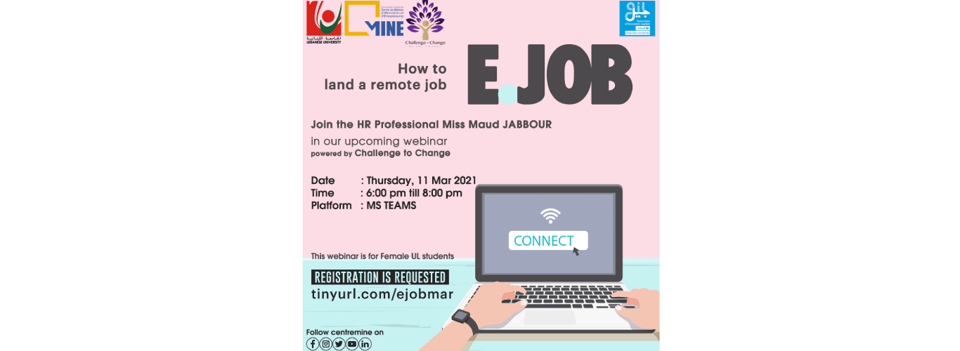 Centre MINE invites you to the online webinar “E JOB” on 11 March 2021