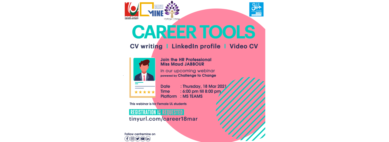 Centre MINE & GIL North invite you to the online webinar “Career Tools” on 18 March