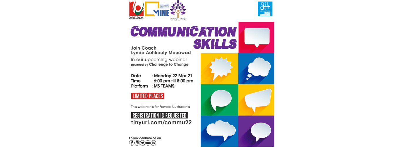 Centre MINE & GIL South invite you to the online webinar “Communication Skills” on 22 March