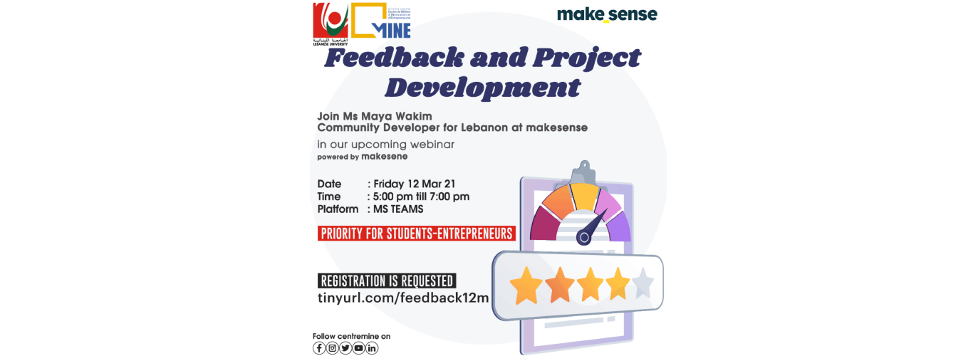 Centre MINE invites you to the online webinar “Feedback and Project Development” on 12 March 2021