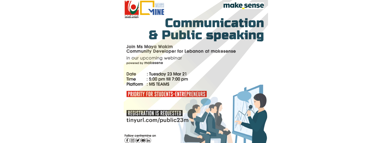 Centre MINE invites you to the online webinar “Communication and Public Speaking” on 23 March 2021