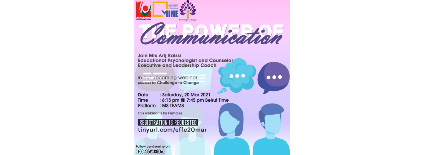 Centre MINE invites you to the webinar “Power of Communication” on 20 March 2021