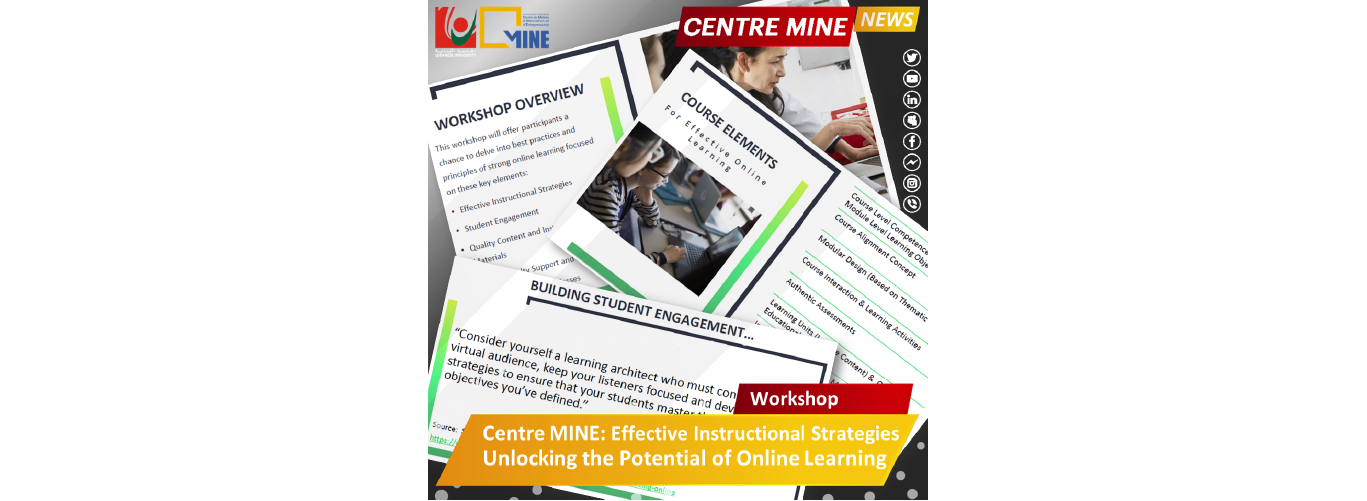 Centre MINE organizes training workshops on distance learning strategies and content quality