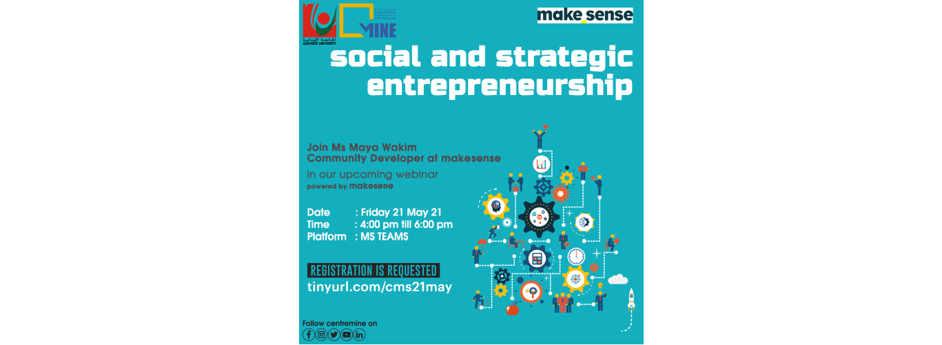 Centre MINE organizes the webinar “Social and Strategic Entrepreneurship” on 21 May 2021