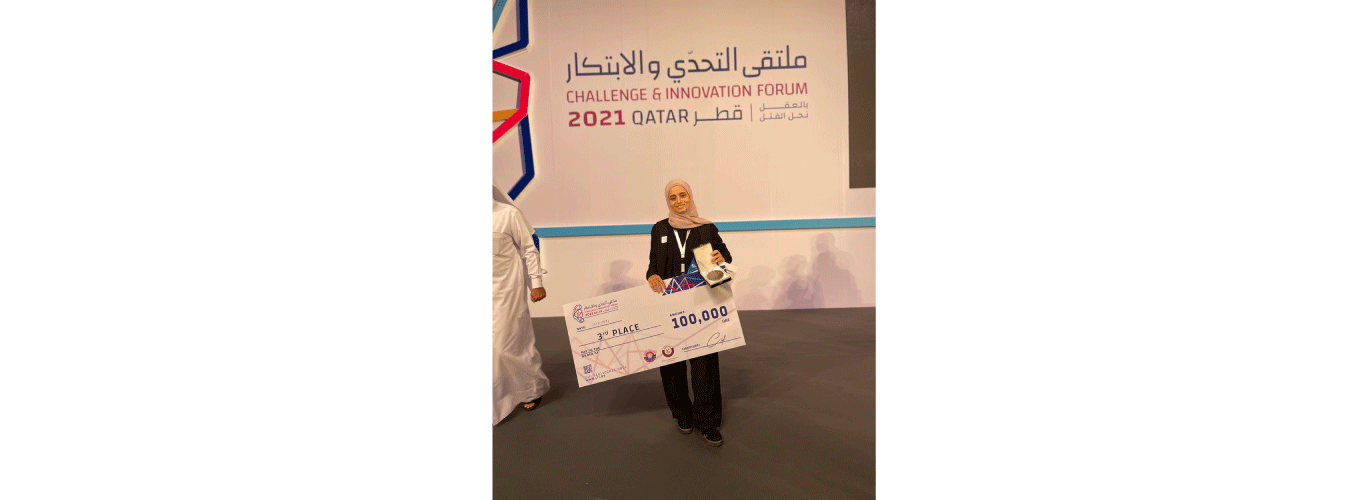 Graduate Asma Sarhan wins the silver medal at the Challenge and Innovation Forum (CIF) Qatar 2021 and joins the “IFIA”