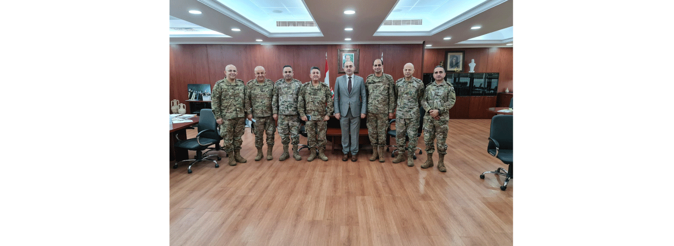 President Bassam Badran meets a delegation from the Fouad Shehab Command and Staff College