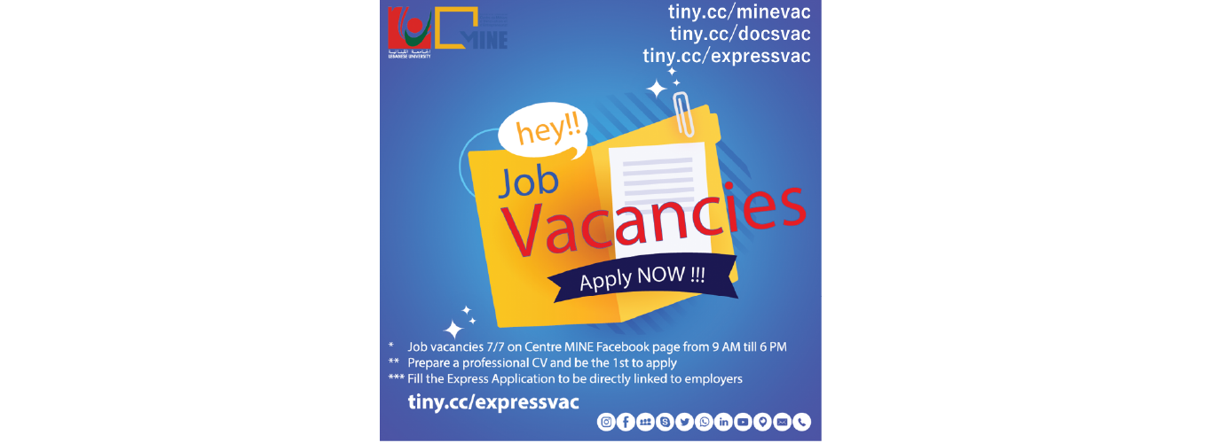 Centre MINE proudly announces the job vacancies for the 3rd week of November 2021