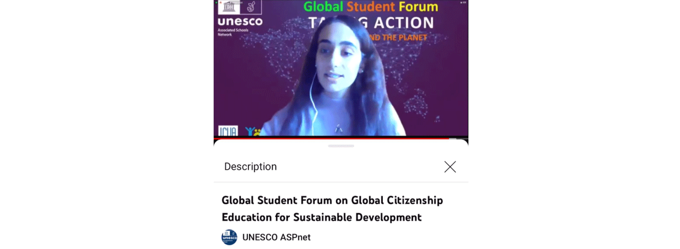 Student Marwa Rima represents Lebanon in the “Global Student Forum on Global Citizenship Education for Sustainable Development: Taking Action for People and the Planet”