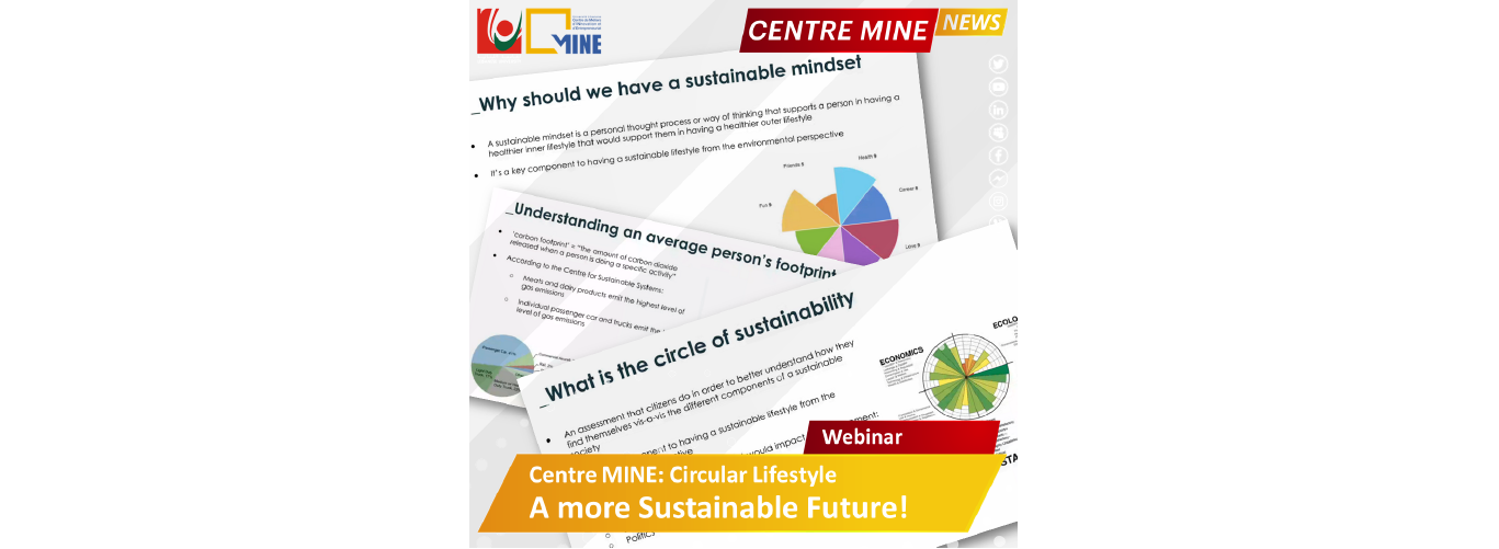 Centre MINE organized a webinar on “Leading a sustainable lifestyle”