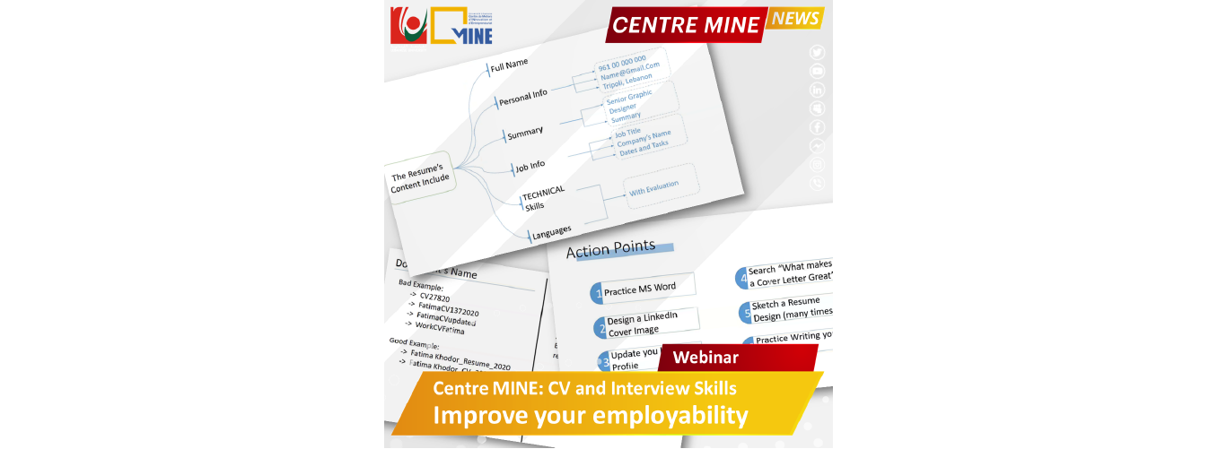 Centre MINE organized a webinar on “CV and interview skills”