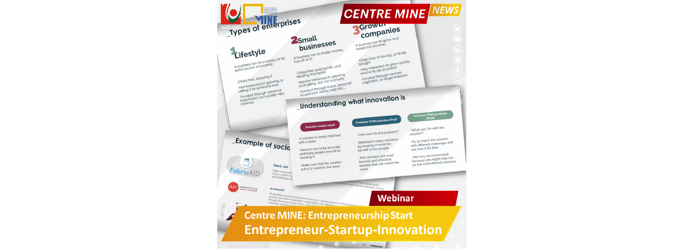 Centre MINE organizes a workshop on “Entrepreneurship and its rise”