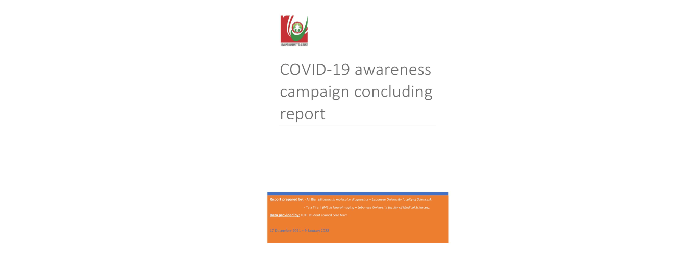 LUTF report on the participation in Covid-19 awareness campaign in tourist establishments