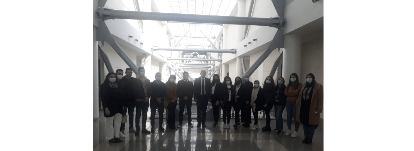 President Bassam Badran meets with a delegation from the World Bank at the Mont Michel Campus