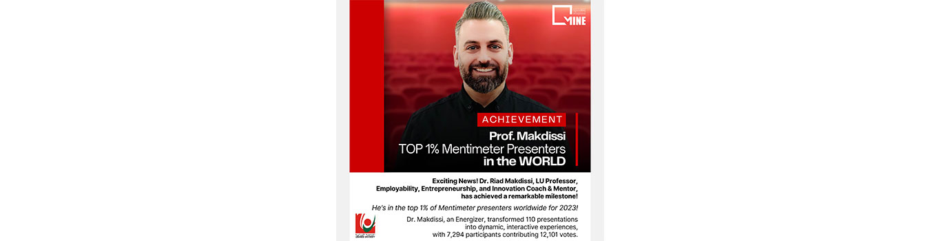 Dr. Riad Mekdessi from the LU selected of the best 2023 Mentimeter program presenters worldwide