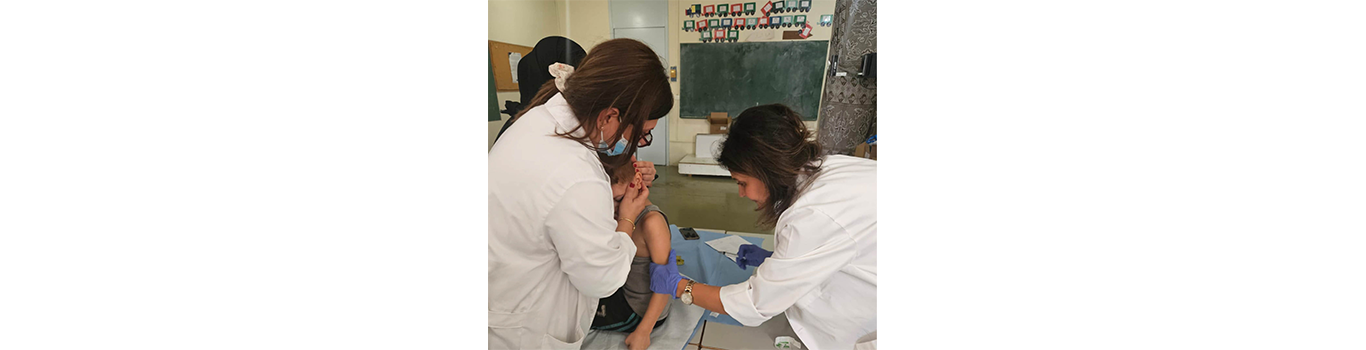 The UMC participates in a campaign to vaccinate children in Sibnaï and Baabda shelters