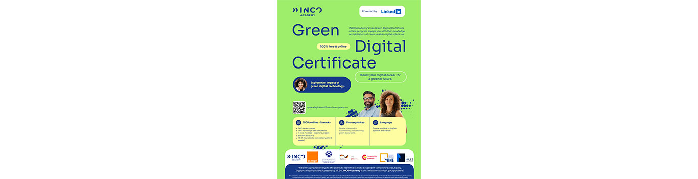 Register for the Green Digital Certificate program by INCO Academy and Centre MINE